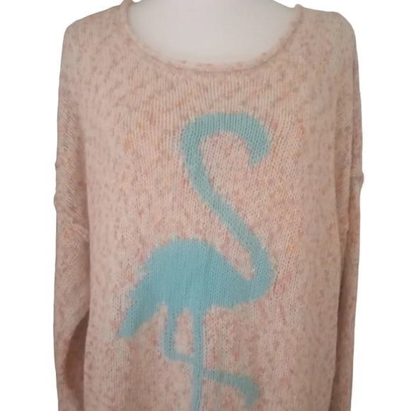 Torrid Marled Cotton Flamingo Pink Neon Pop Knit Sweater Size 1X - Picture 6 of 11